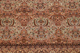 Vintage Persian Usman Caitlin Green/Tan Wool Rug - 8'7'' x 11'10''
