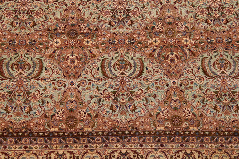 handmade Transitional Usman Lt. Green Tan Hand Knotted RECTANGLE 100% WOOL area rug 9x12