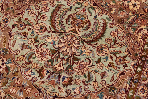handmade Transitional Usman Lt. Green Tan Hand Knotted RECTANGLE 100% WOOL area rug 9 x 12