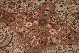 Vintage Persian Usman Caitlin Green/Tan Wool Rug - 8'7'' x 11'10''