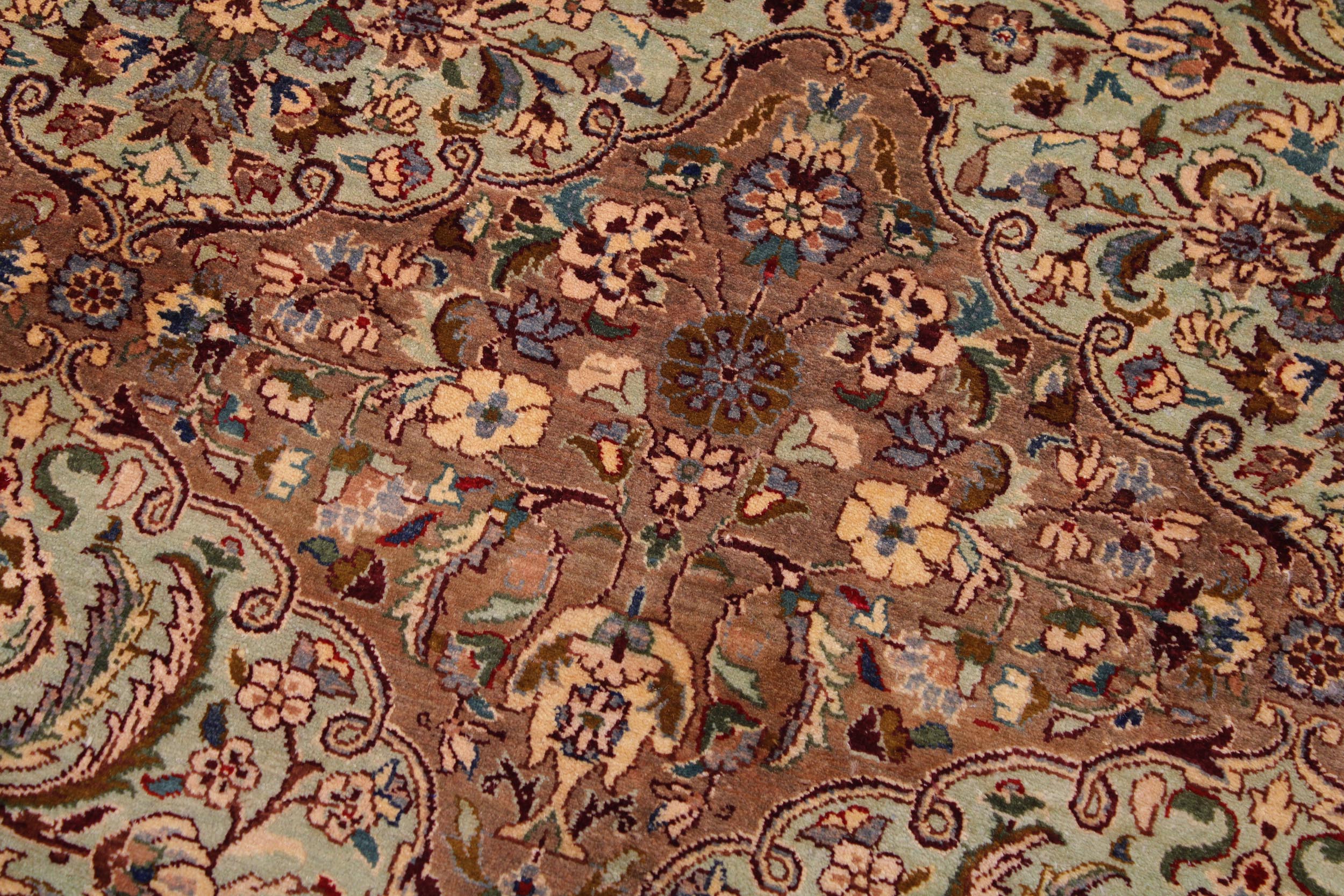 handmade Transitional Usman Lt. Green Tan Hand Knotted RECTANGLE 100% WOOL area rug 9 x 12
