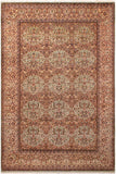 Vintage Persian Usman Caitlin Green/Tan Wool Rug - 8'7'' x 11'10''