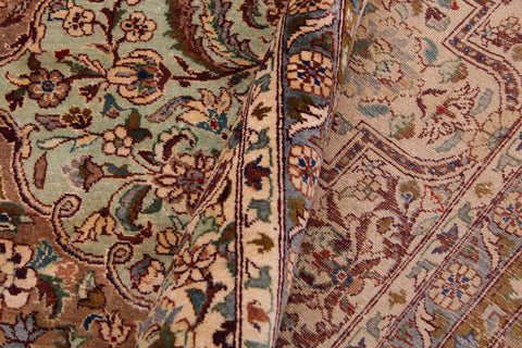 handmade Transitional Usman Lt. Green Tan Hand Knotted RECTANGLE 100% WOOL area rug 9 x 12