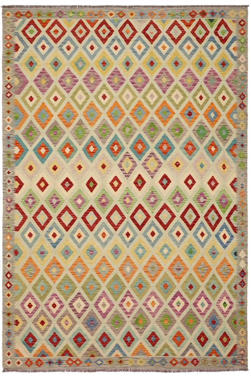 Flat Weave Kilim Antique Navaho Vintage handmade Modern Kilim Blue Gray Hand-Woven Rectangle 100% Wool Area Rug 8x11 