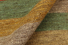 Flat Weave Kilim Antique Navaho Vintage handmade Modern Kilim Rust Gold Hand-Woven Rectangle 100% Wool Area Rug 8x10 