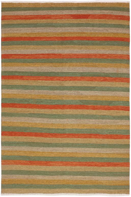 Flat Weave Kilim Antique Navaho Vintage handmade Modern Kilim Rust Gold Hand-Woven Rectangle 100% Wool Area Rug 8x10 