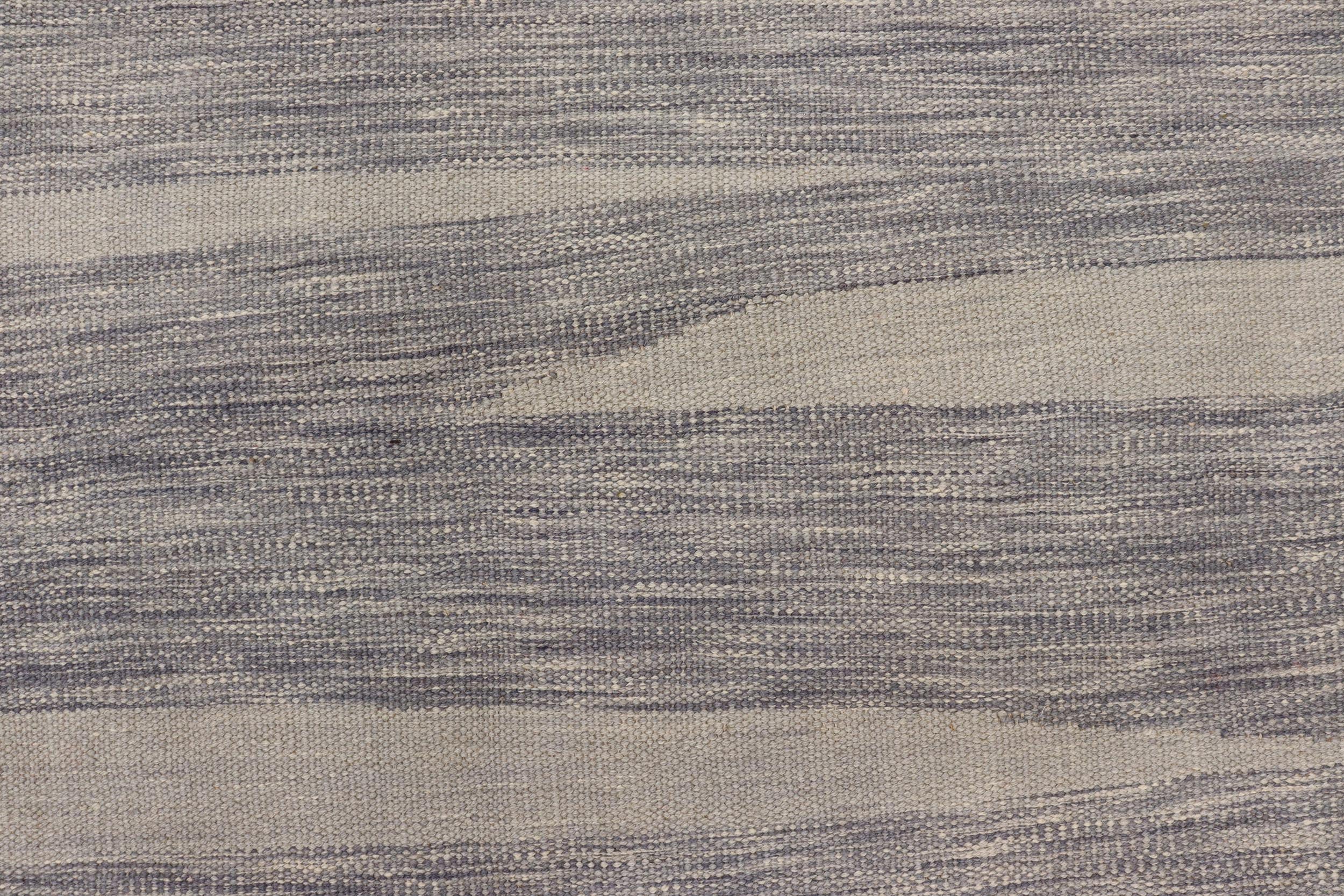 handmade Modern Kilim Gray Gray Hand-Woven RECTANGLE 100% WOOL area rug 8 x 10