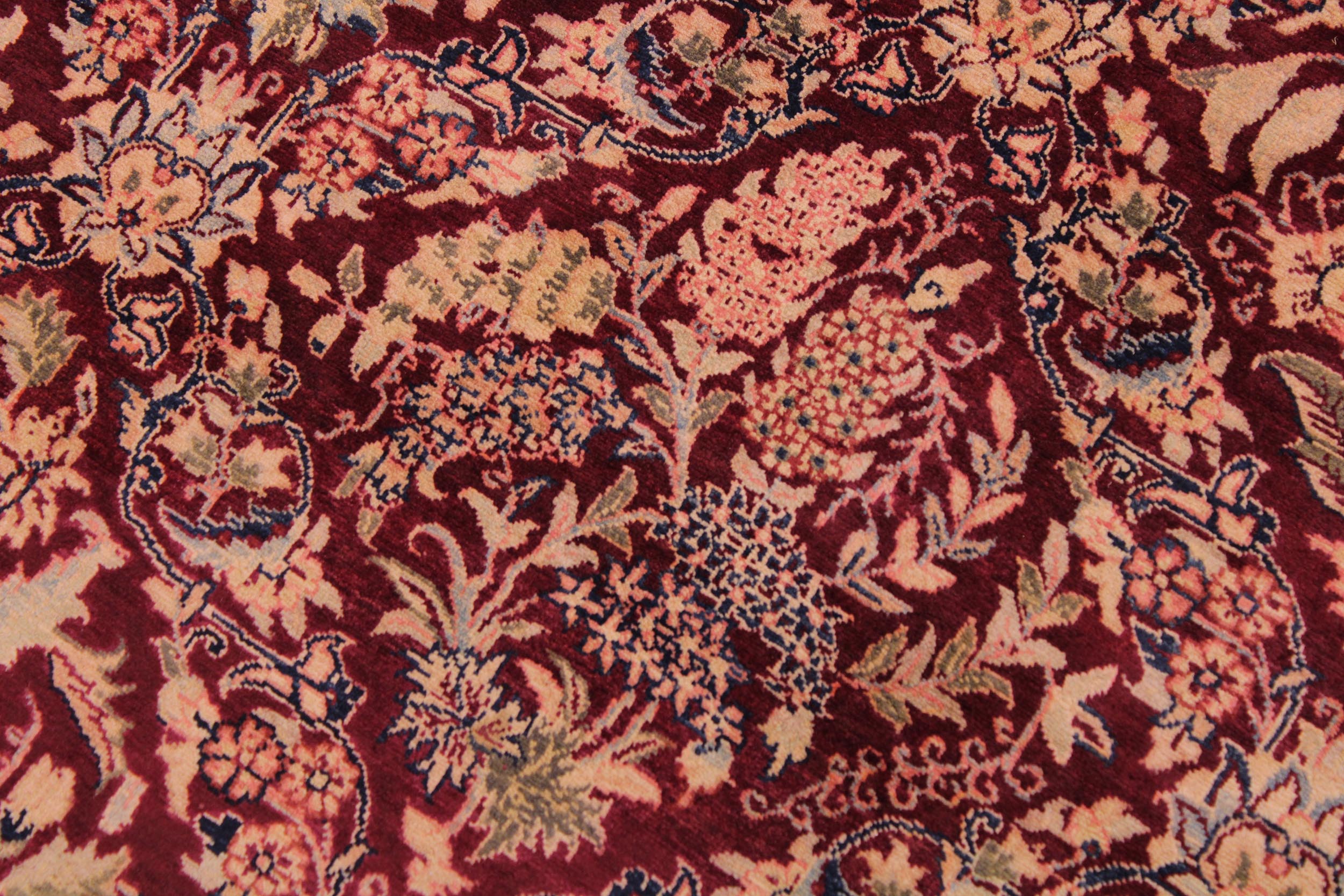 handmade Transitional Nadeem Maroon Blue Hand Knotted RECTANGLE 100% WOOL area rug 9 x 12