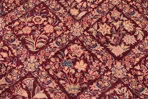 handmade Transitional Nadeem Maroon Blue Hand Knotted RECTANGLE 100% WOOL area rug 9 x 12