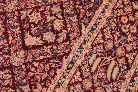 handmade Transitional Nadeem Maroon Blue Hand Knotted RECTANGLE 100% WOOL area rug 9x12