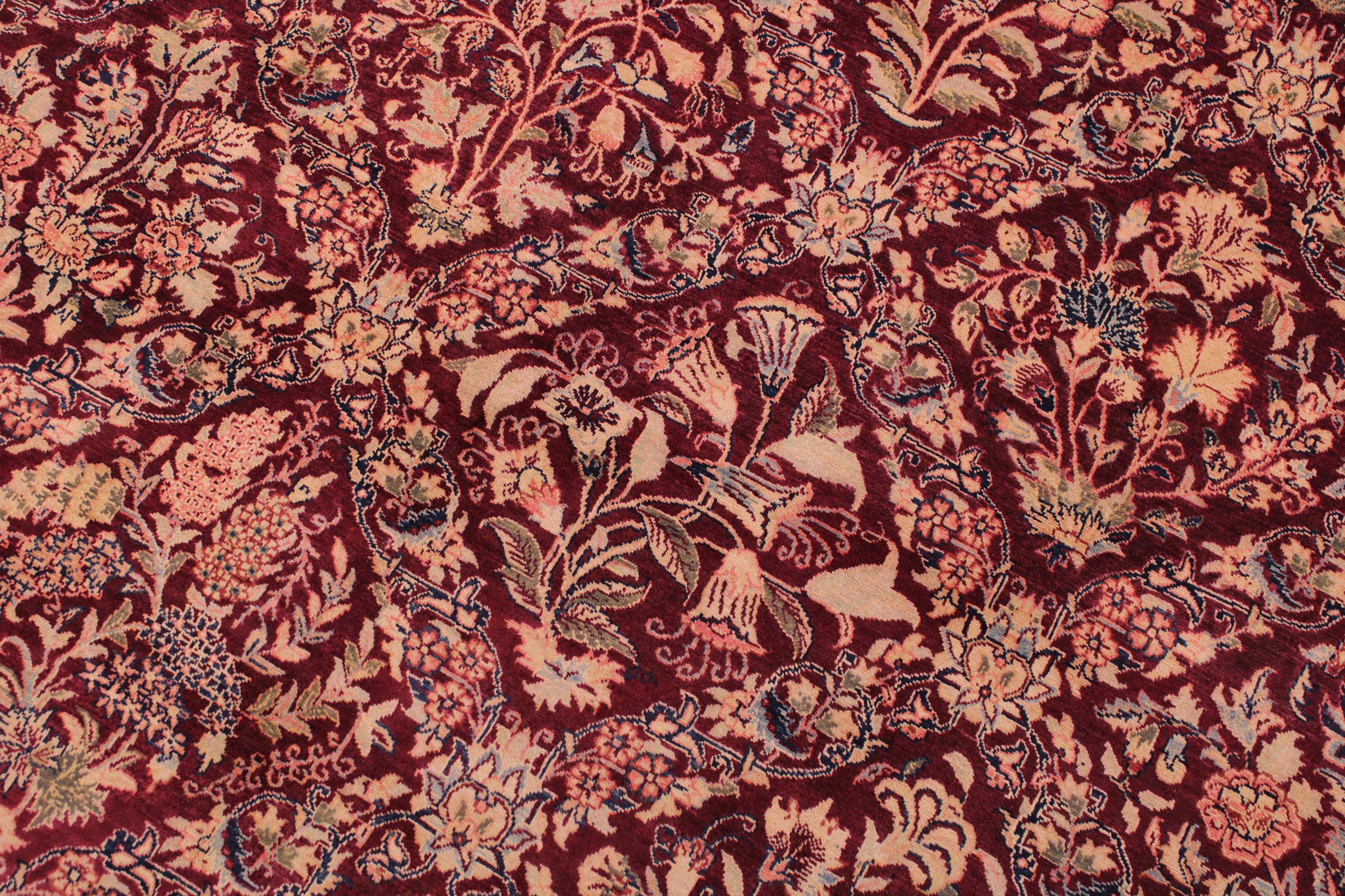 handmade Transitional Nadeem Maroon Blue Hand Knotted RECTANGLE 100% WOOL area rug 9 x 12