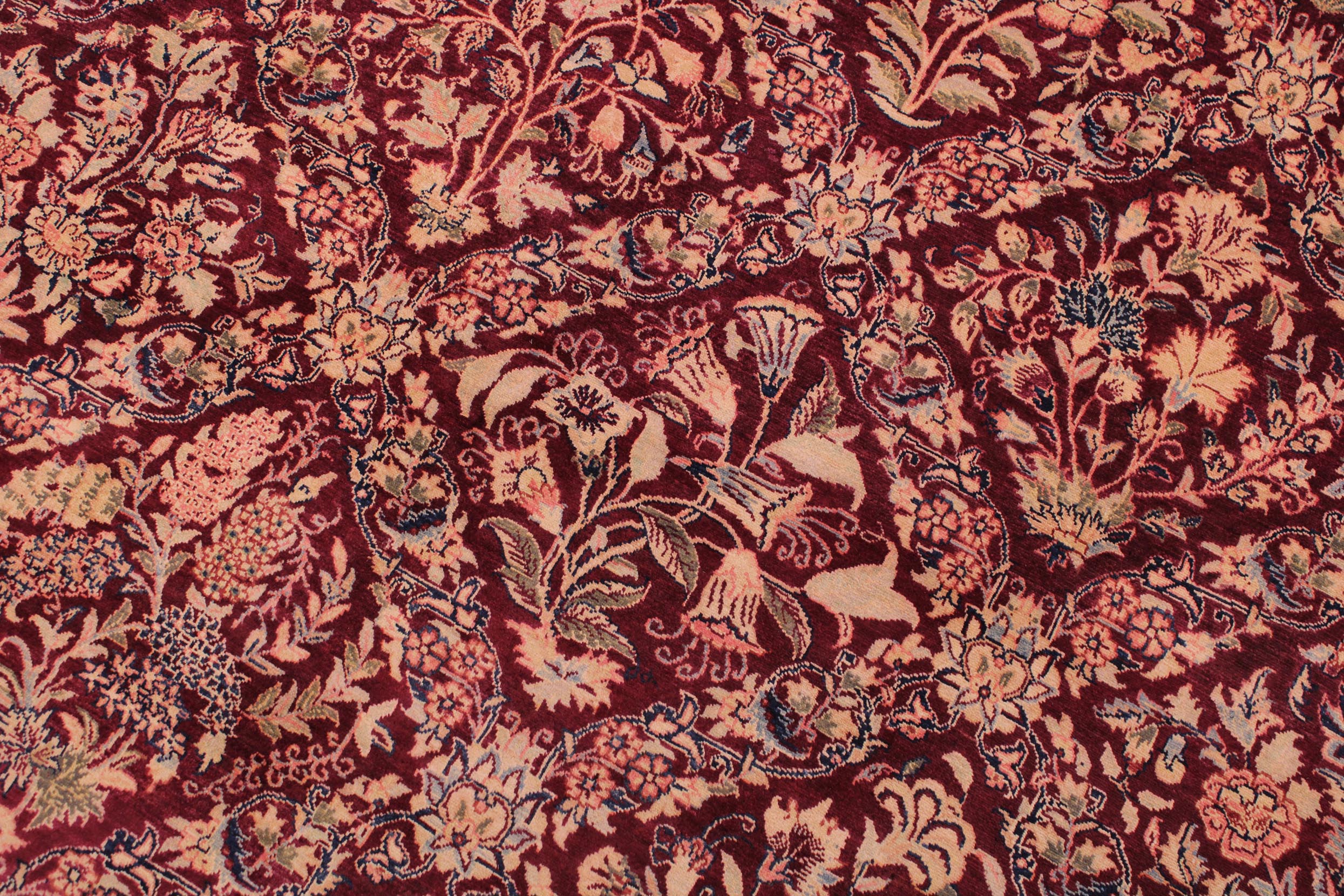 handmade Transitional Nadeem Maroon Blue Hand Knotted RECTANGLE 100% WOOL area rug 9x12