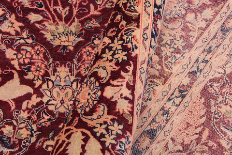 handmade Transitional Nadeem Maroon Blue Hand Knotted RECTANGLE 100% WOOL area rug 9 x 12