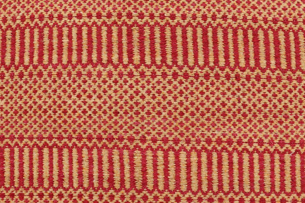 Flat Weave Kilim Antique Navaho Vintage handmade Modern Kilim Pink Orange Hand-Woven Runner 100% Wool Area Rug 3x7 
