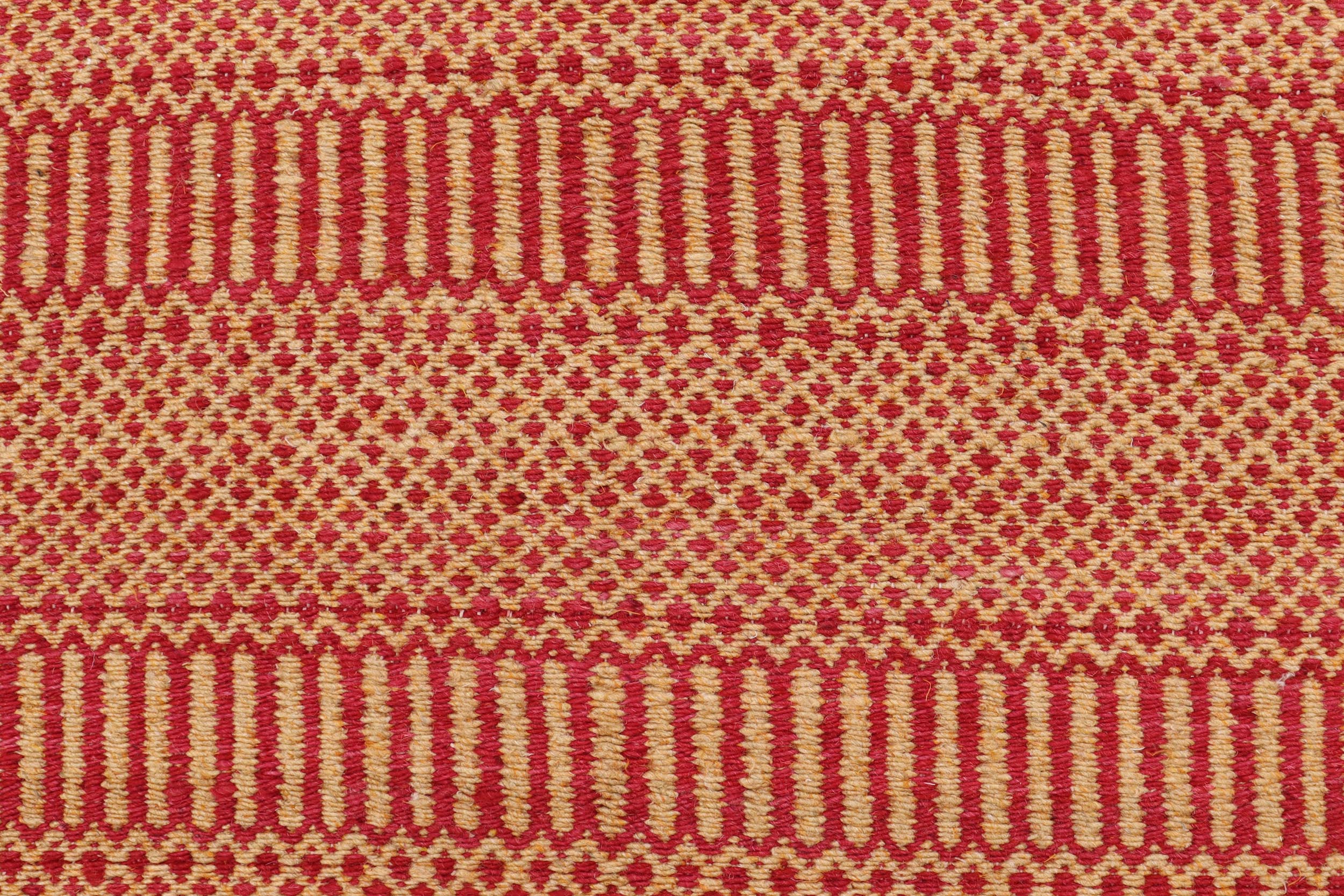 handmade Modern Kilim Pink Orange Hand-Woven RUNNER 100% WOOL area rug 3 x 7
