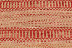 Flat Weave Kilim Antique Navaho Vintage handmade Modern Kilim Red Beige Hand-Woven Runner 100% Wool Area Rug 3x7 