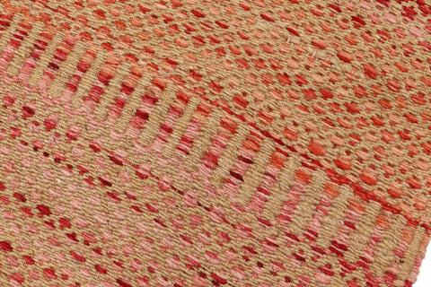 handmade Modern Kilim Red Beige Hand-Woven RUNNER 100% WOOL area rug 3 x 7