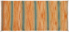 Flat Weave Kilim Antique Navaho Vintage handmade Modern Kilim Orange Blue Hand-Woven Runner 100% Wool Area Rug 3x7 