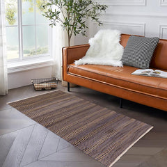 Flat Weave Kilim Antique Navaho Vintage handmade Modern Kilim Blue Beige Hand-Woven Runner 100% Wool Area Rug 3x7 