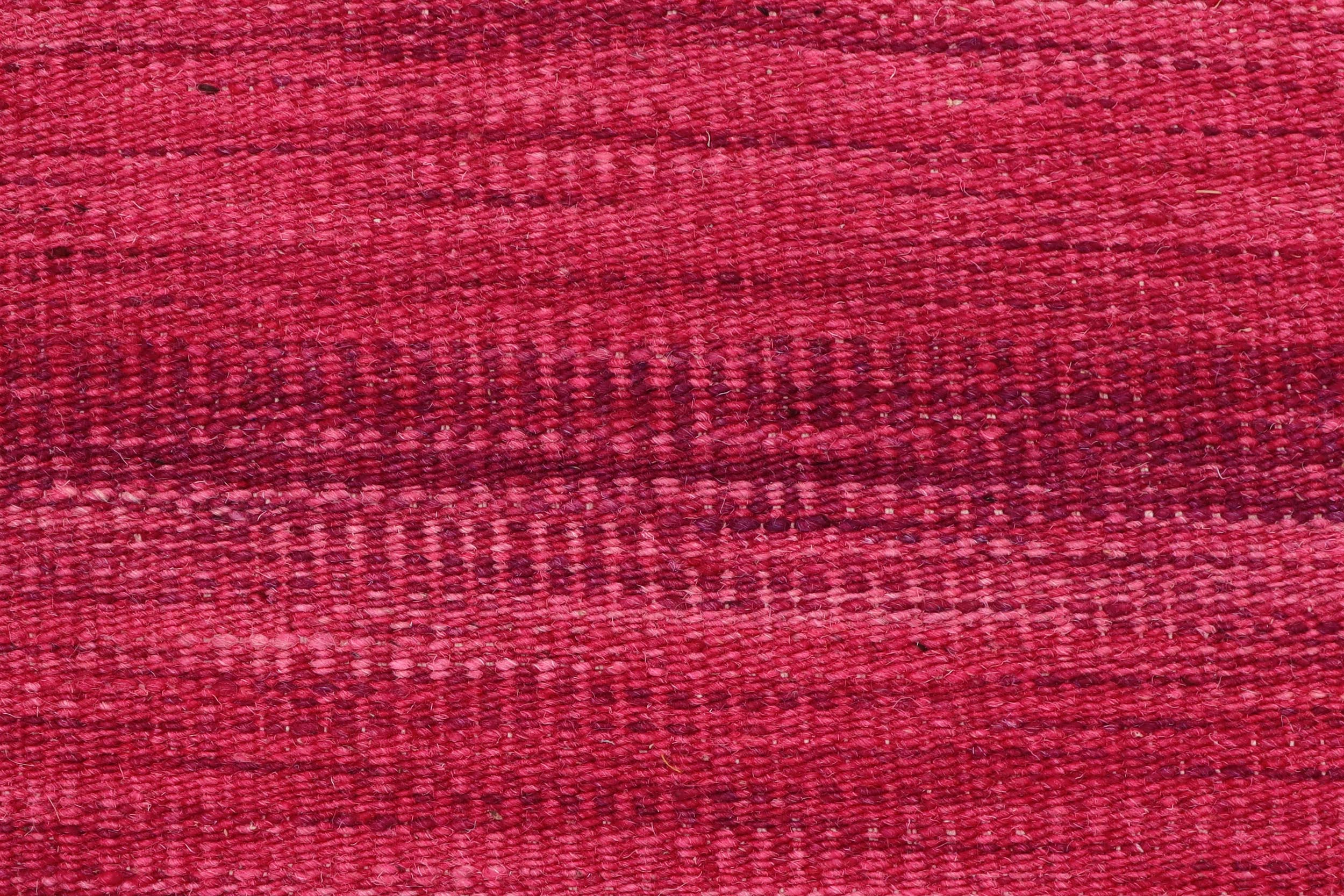 handmade Modern Kilim Pink Gray Hand-Woven RUNNER 100% WOOL area rug 4 x 7