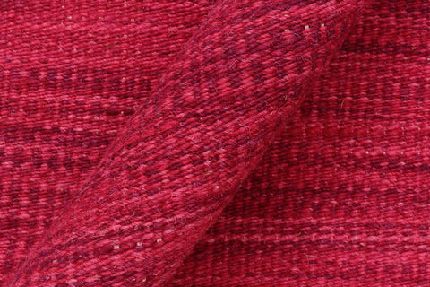 handmade Modern Kilim Pink Gray Hand-Woven RUNNER 100% WOOL area rug 4 x 7