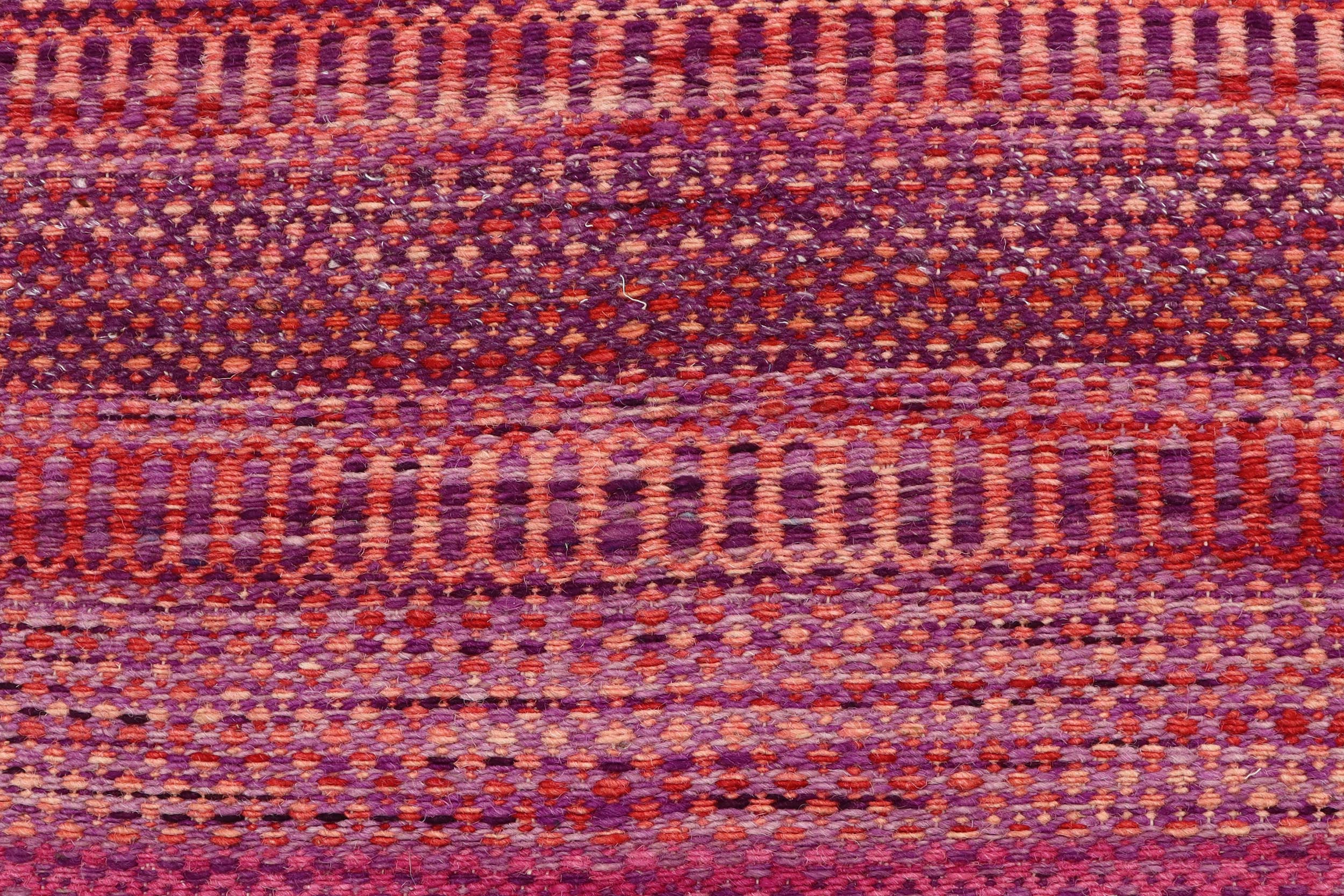 handmade Modern Kilim Blue Gray Hand-Woven RUNNER 100% WOOL area rug 3x7