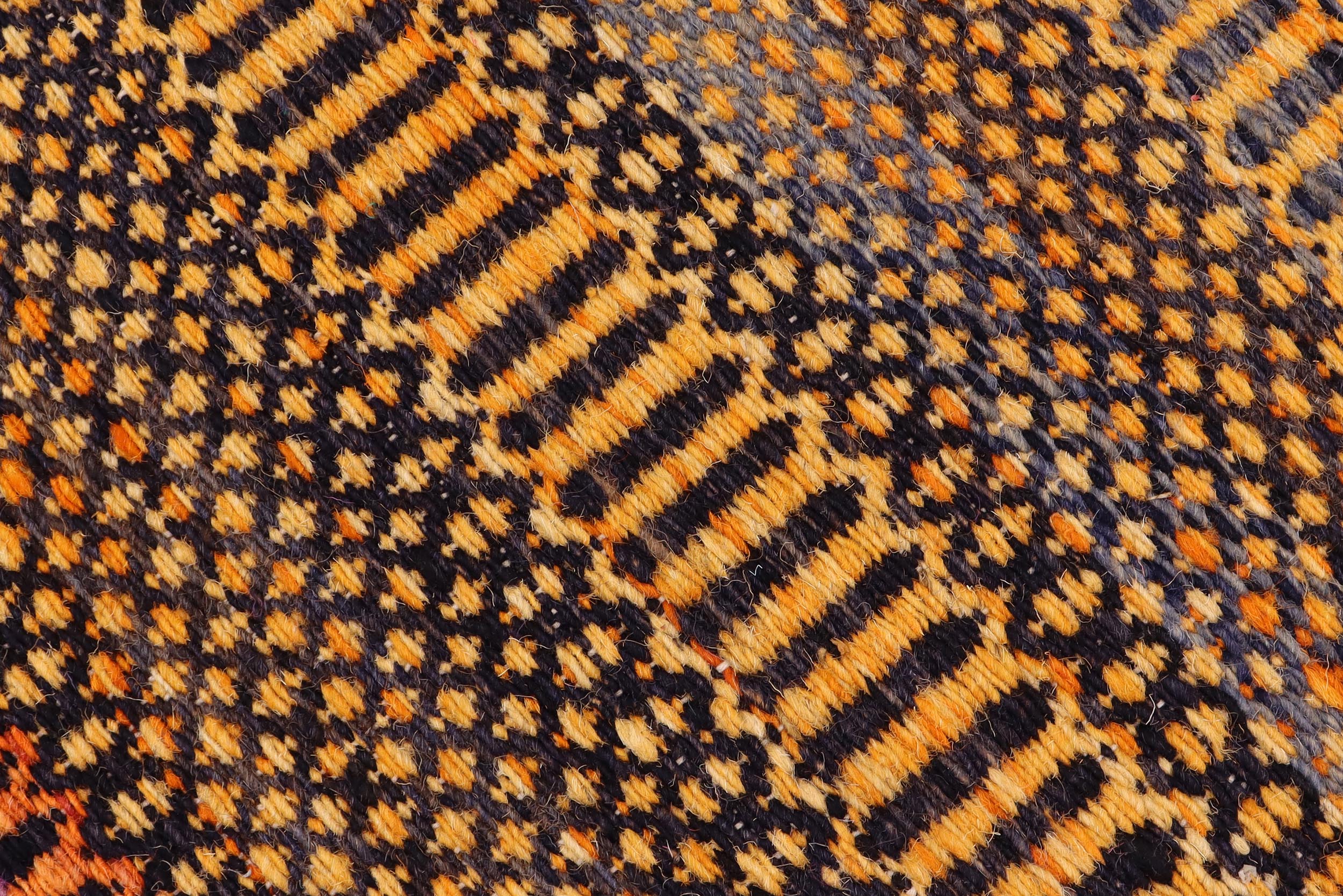 handmade Modern Kilim Blue Gray Hand-Woven RUNNER 100% WOOL area rug 3x7