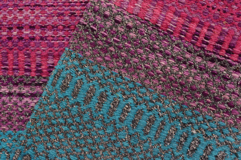 handmade Modern Kilim Blue Gray Hand-Woven RUNNER 100% WOOL area rug 3x7