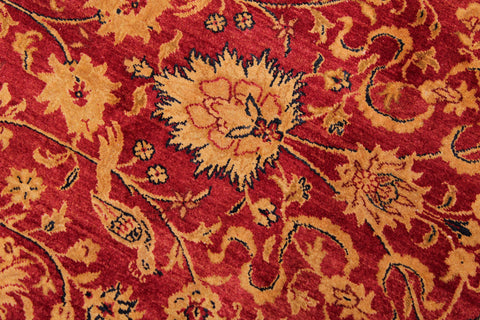 handmade Transitional Agra Red Blue Hand Knotted RECTANGLE 100% WOOL area rug 9x12