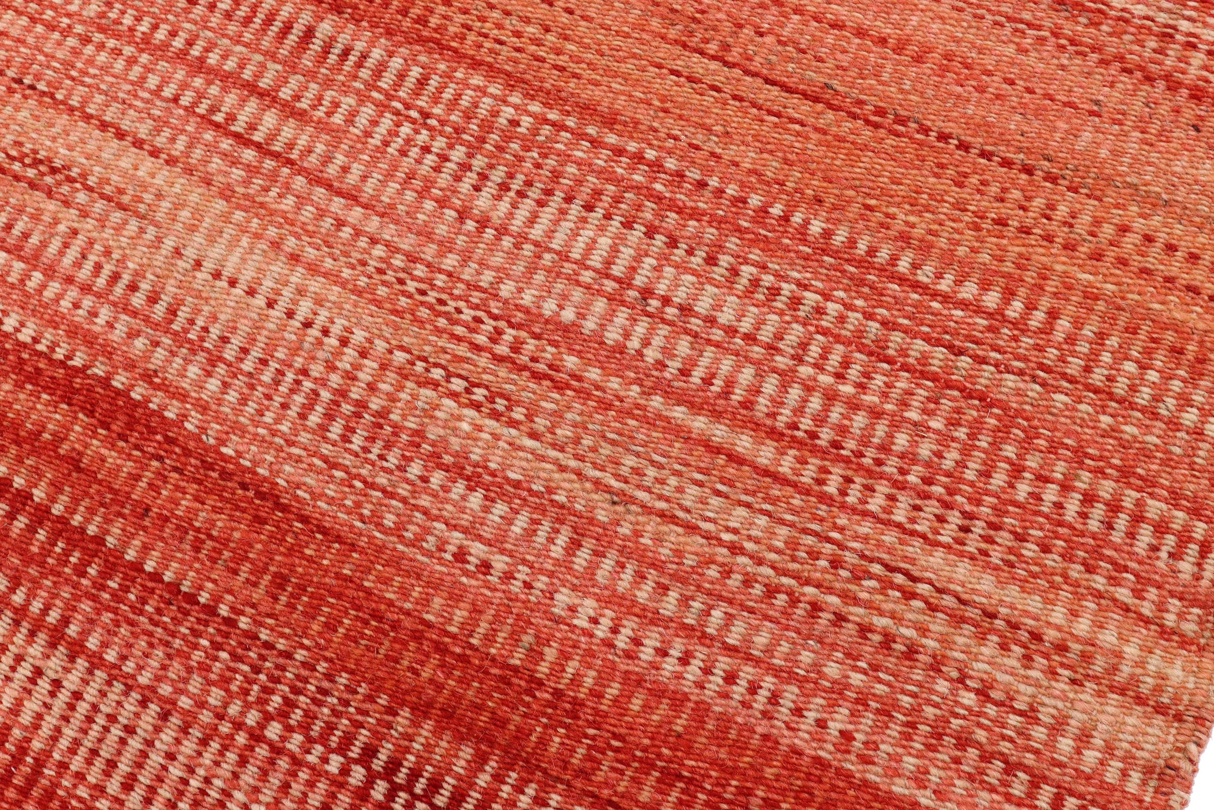 handmade Modern Kilim Red Blue Hand-Woven RUNNER 100% WOOL area rug 3x7