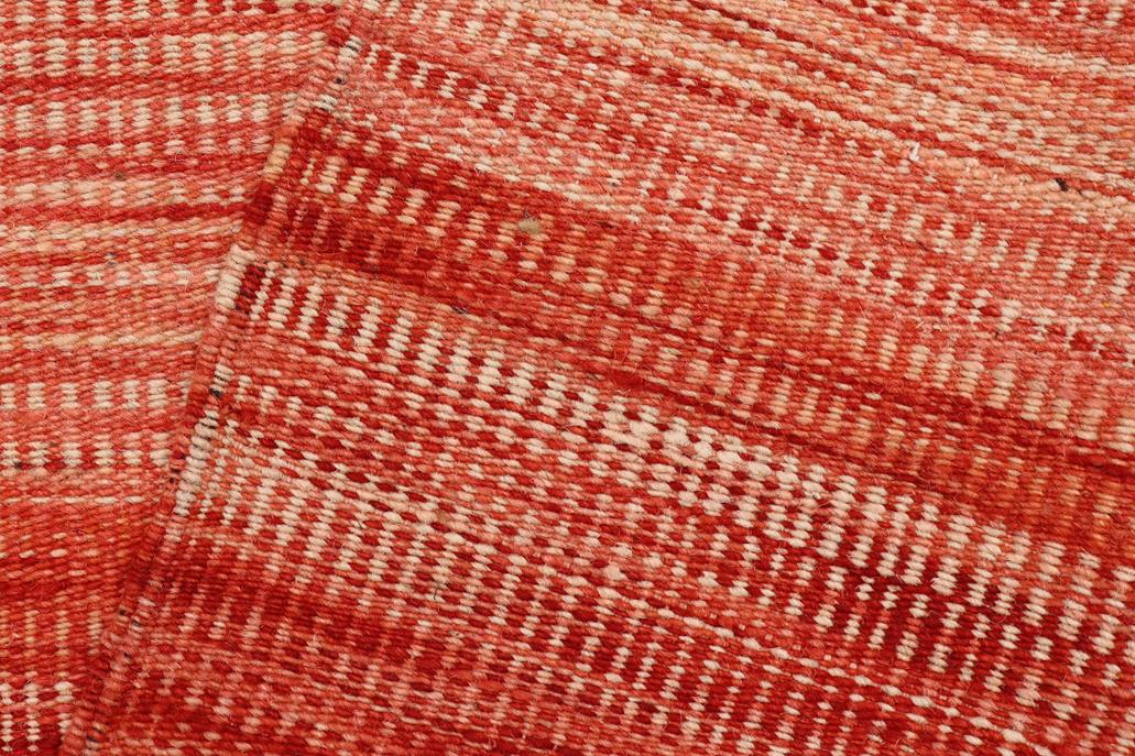 Flat Weave Kilim Antique Navaho Vintage handmade Modern Kilim Red Blue Hand-Woven Runner 100% Wool Area Rug 3x7 