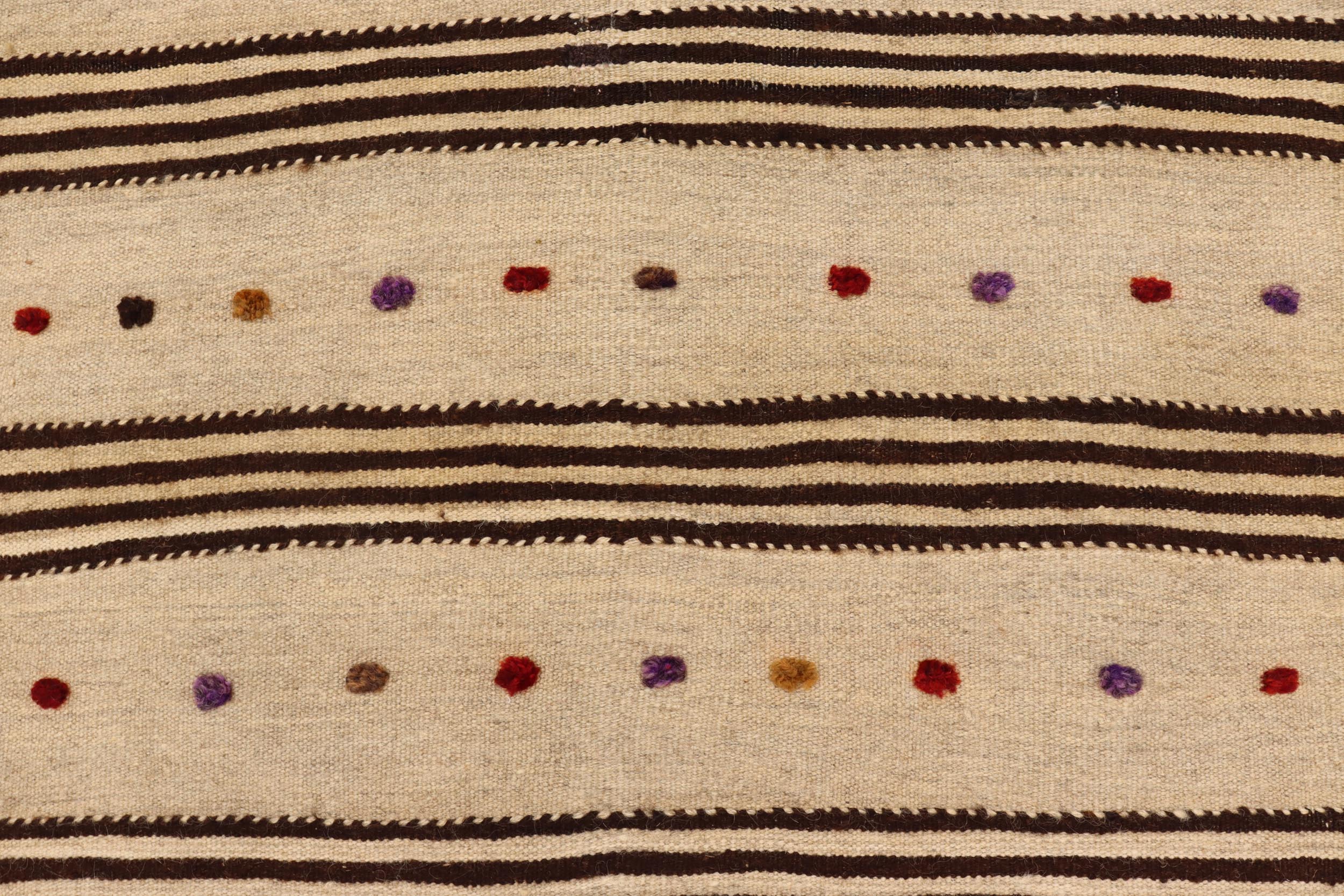 handmade Modern Kilim Brown Red Hand-Woven RUNNER 100% WOOL area rug 3 x 11