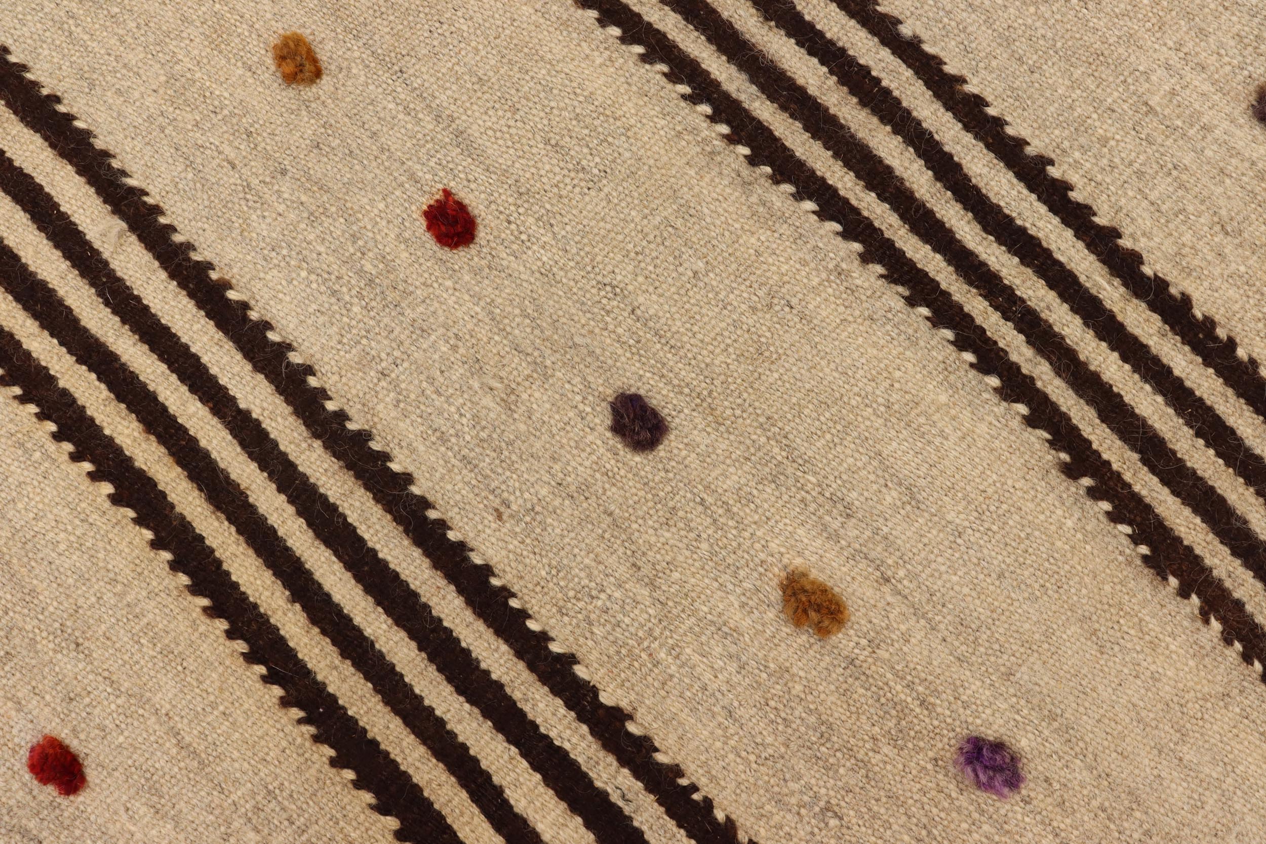 handmade Modern Kilim Brown Red Hand-Woven RUNNER 100% WOOL area rug 3 x 11