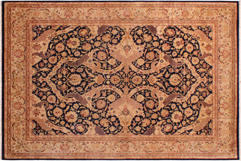 handmade Traditional Agra Blue Lt. Green Hand Knotted RECTANGLE 100% WOOL area rug 9 x 12