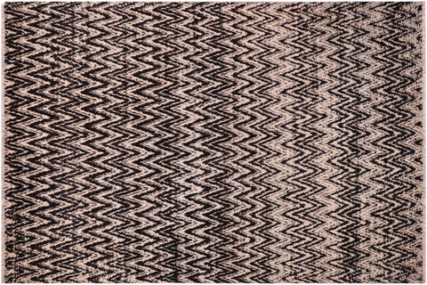 handmade Geometric Moroccan Black Beige Hand Knotted RECTANGLE 100% WOOL area rug 9' x 12'