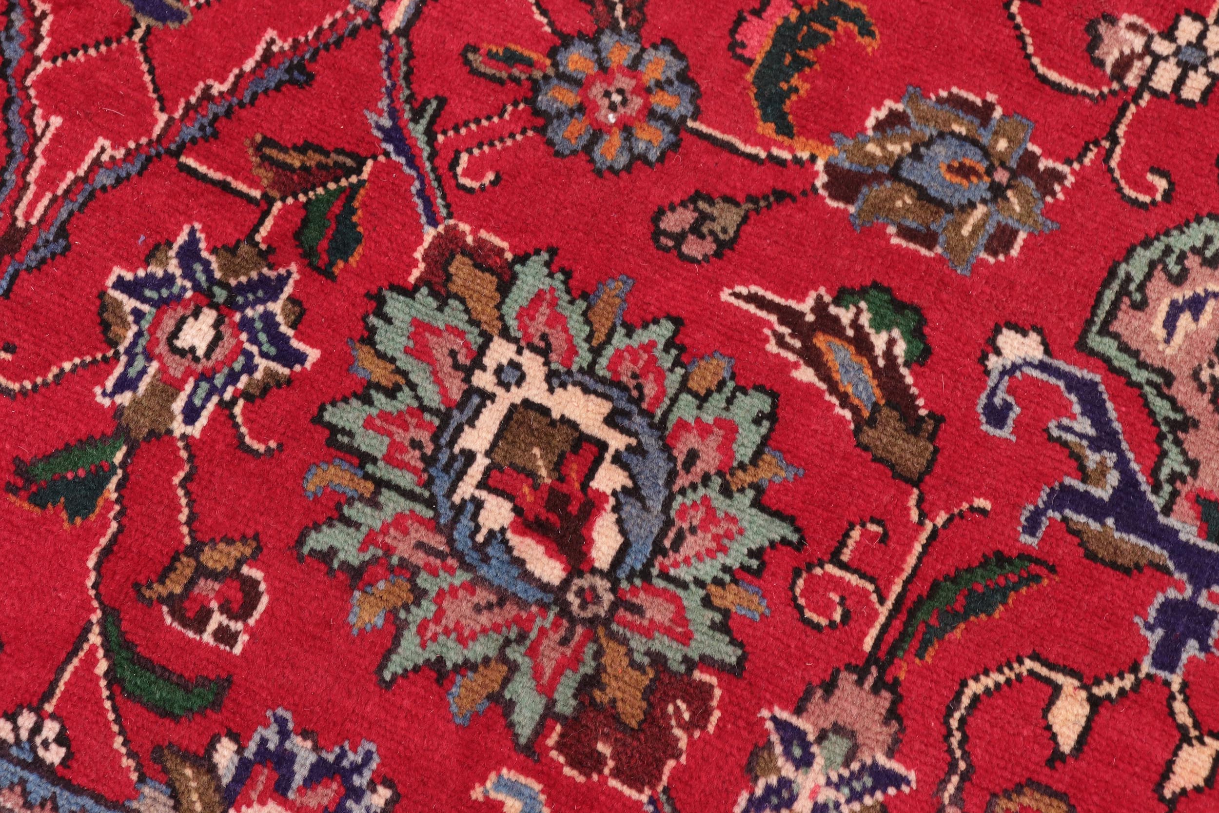 handmade Traditional Tabriz Red Blue Hand Knotted RECTANGLE 100% WOOL area rug 10 x 12