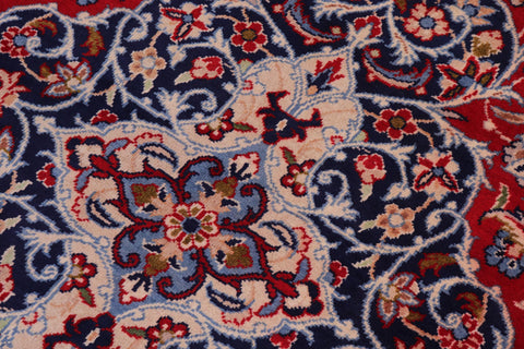 handmade Traditional Kashan Red Blue Hand Knotted RECTANGLE 100% WOOL area rug 9 x 14