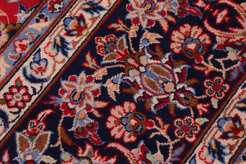 handmade Traditional Kashan Red Blue Hand Knotted RECTANGLE 100% WOOL area rug 9 x 14
