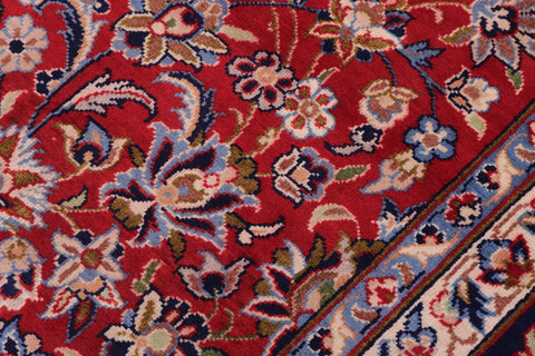 handmade Traditional Kashan Red Blue Hand Knotted RECTANGLE 100% WOOL area rug 9 x 14