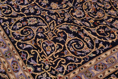 handmade Traditional Nahin Blue Beige Hand Knotted RECTANGLE 100% Wool Pile area rug 10x13