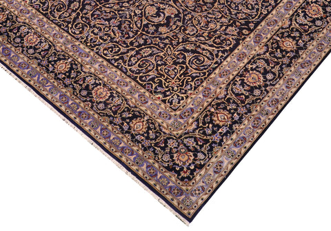 handmade Traditional Nahin Blue Beige Hand Knotted RECTANGLE 100% WOOL area rug 10 x 13