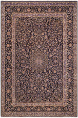 handmade Traditional Nahin Blue Beige Hand Knotted RECTANGLE 100% Wool Pile area rug 10x13