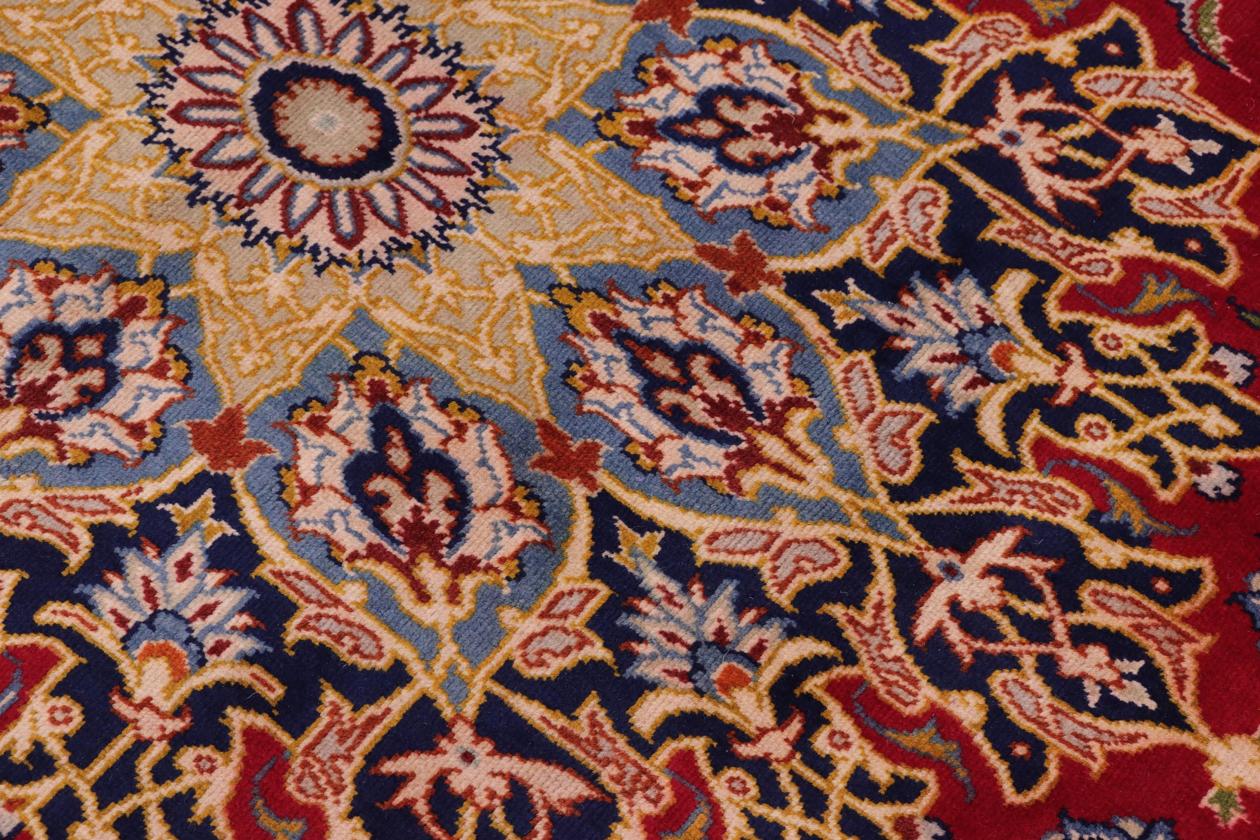 handmade Traditional Kashan Red Blue Hand Knotted RECTANGLE 100% WOOL area rug 10 x 13