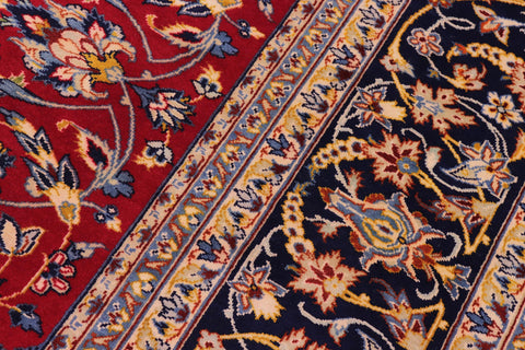 handmade Traditional Kashan Red Blue Hand Knotted RECTANGLE 100% WOOL area rug 10 x 13