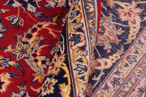 handmade Traditional Kashan Red Blue Hand Knotted RECTANGLE 100% WOOL area rug 10 x 13
