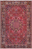Vintage Antique Tabriz Pierre Red/Blue Wool Rug - 9'1'' x 12'4''