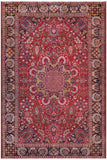 Vintage Antique Tabriz Pierre Red/Blue Wool Rug - 9'1'' x 12'4''