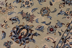 handmade Traditional Nahin Green Blue Hand Knotted RECTANGLE 100% Wool Pile area rug 10x14