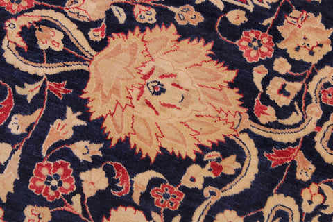 handmade Transitional Kashan Blue Red Hand Knotted RECTANGLE 100% WOOL area rug 9 x 12
