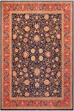 Vintage Kashan Roy Blue/Red Wool Rug - 9'0'' x 12'2''